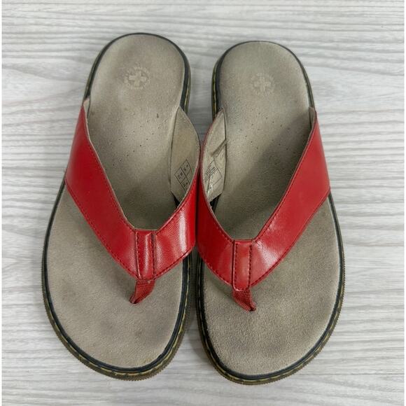 Dr Martens VTG Bella Sandal Womens Size US 8 EU 39 Red Slip On Open Toe Leather - Picture 5 of 11